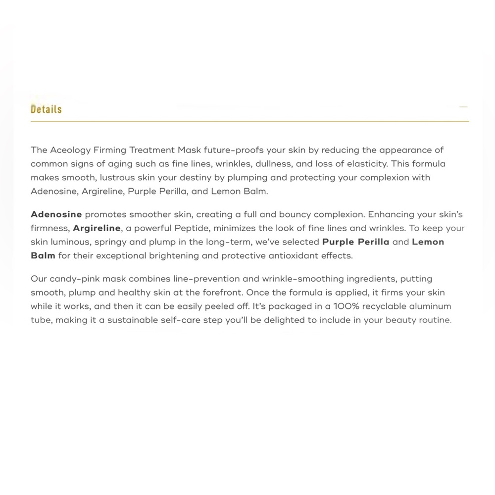 ACEOLOGY FIRMING TREATMENT MASK - Picture 4 of 4